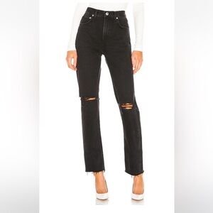 Agolde Cherie High Rise Straight in Distortion Black Size 24